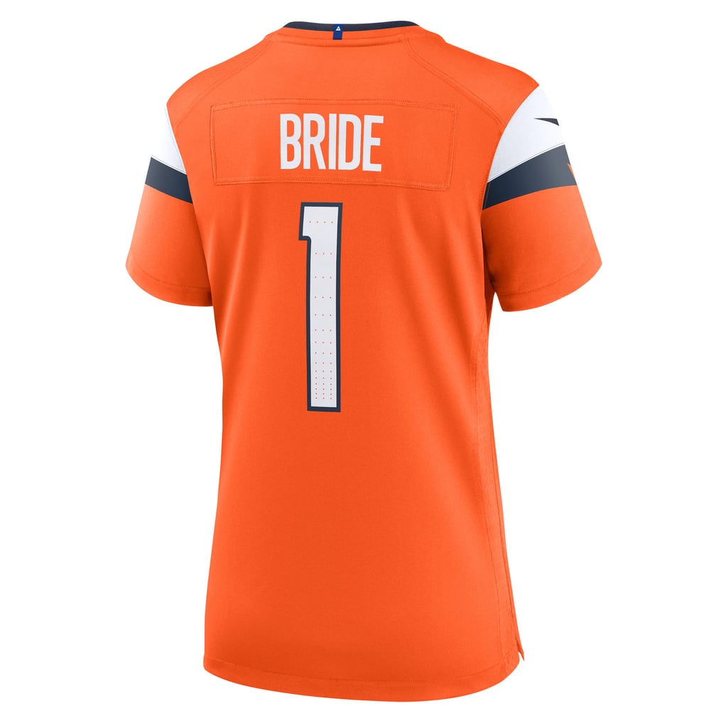 Women's Denver Broncos Number 1 Bride Nike Orange Game Jersey - Image 4