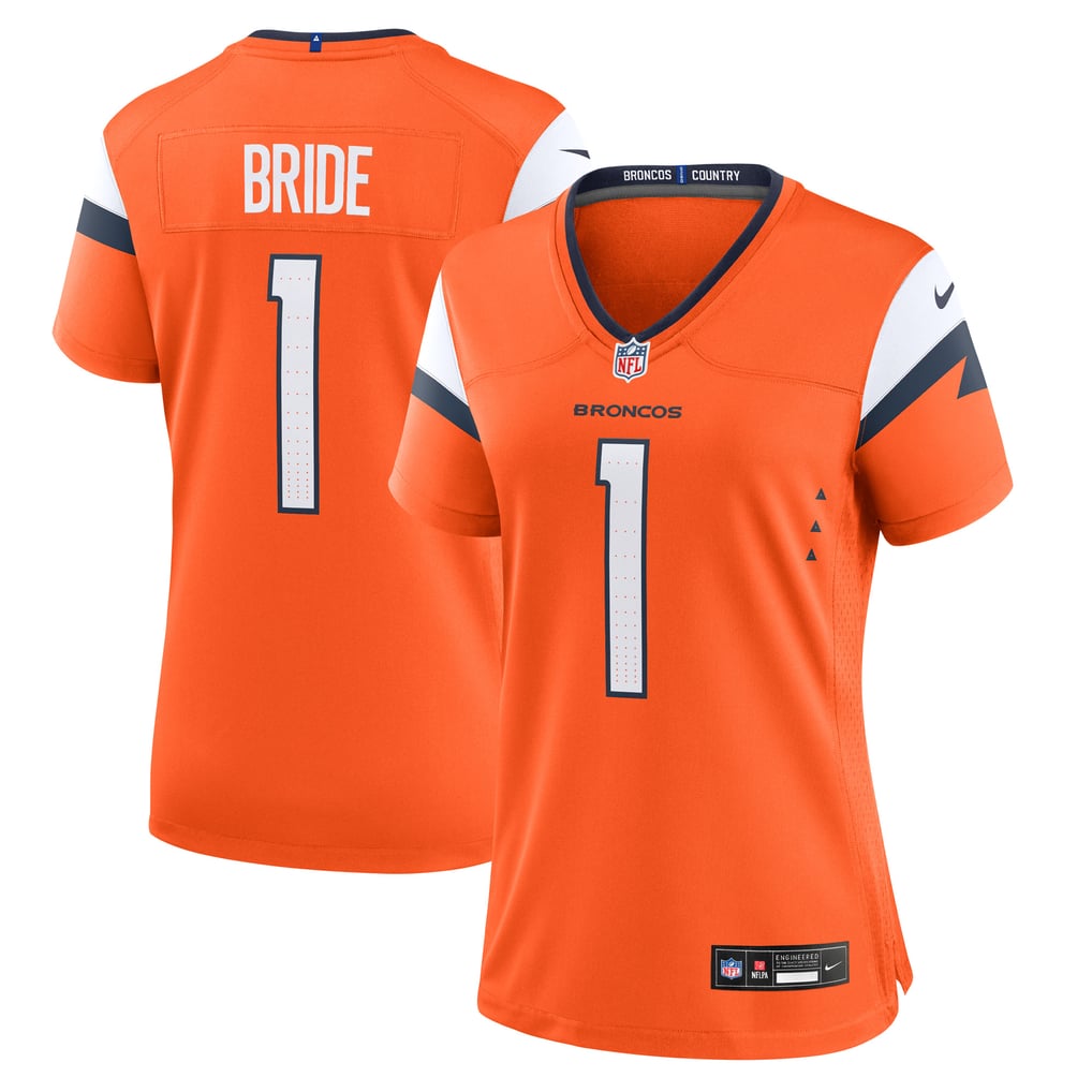 Women's Denver Broncos Number 1 Bride Nike Orange Game Jersey - Image 1