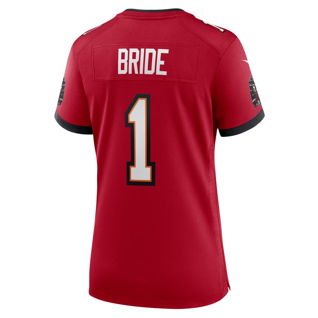Women's Tampa Bay Buccaneers Number 1 Bride Nike Red Game Jersey - Image 4