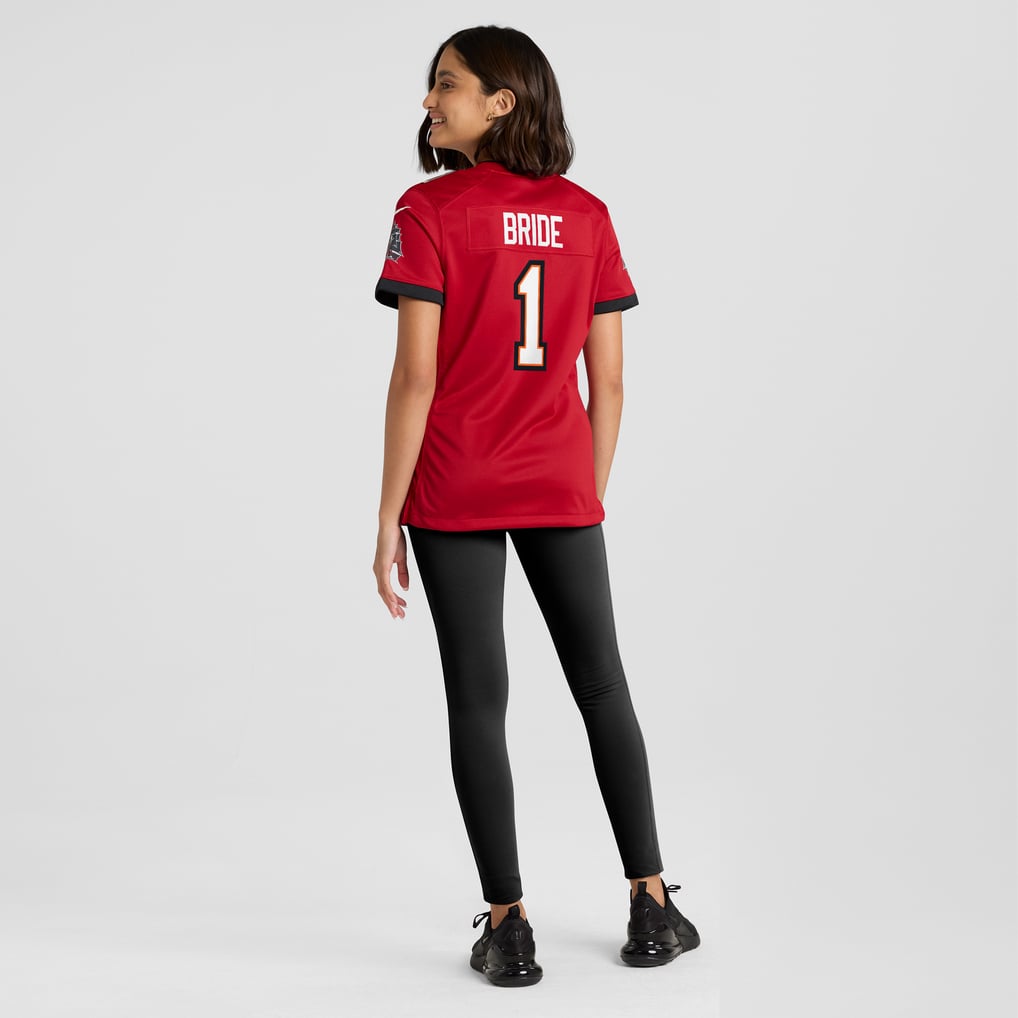 Women's Tampa Bay Buccaneers Number 1 Bride Nike Red Game Jersey - Image 6