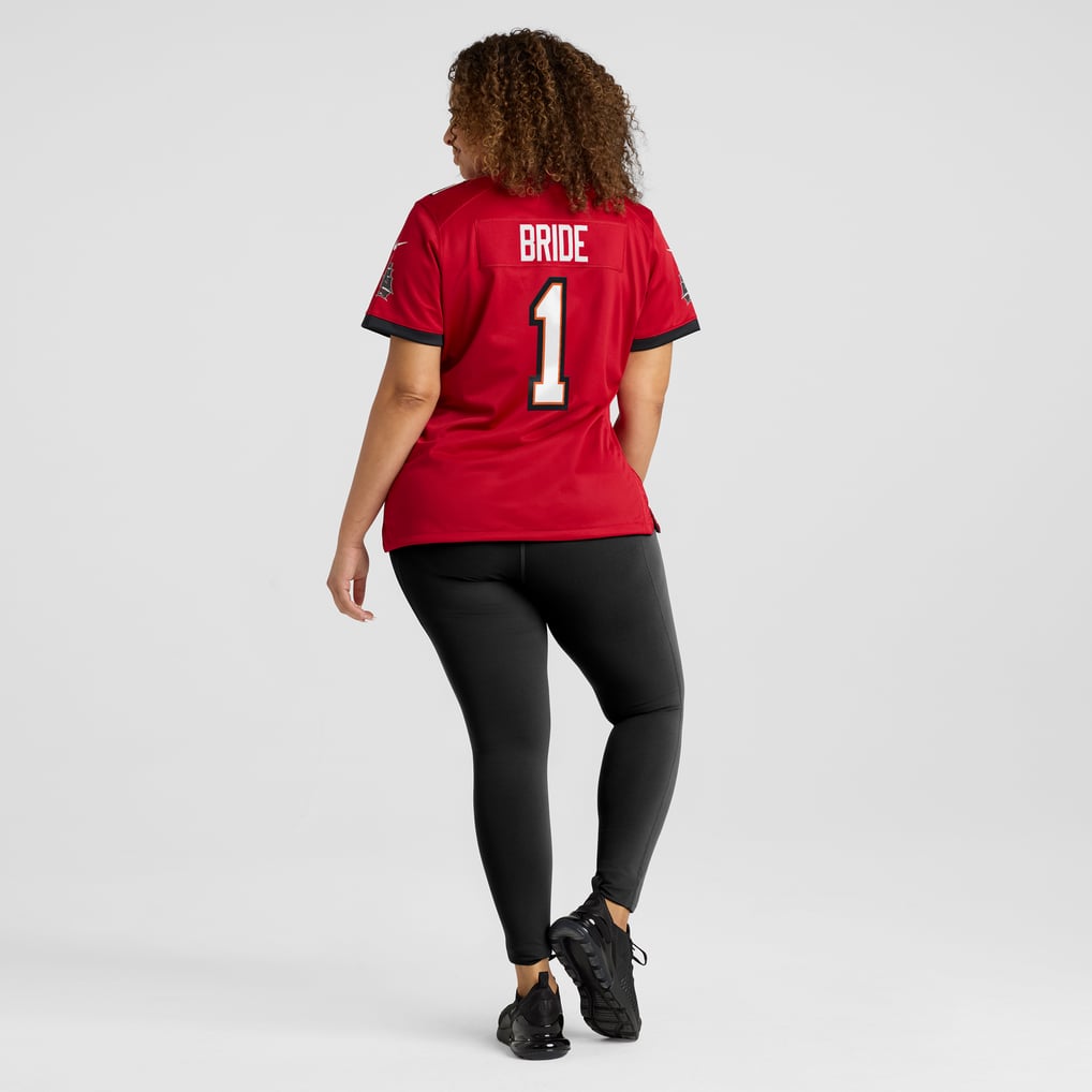 Women's Tampa Bay Buccaneers Number 1 Bride Nike Red Game Jersey - Image 8
