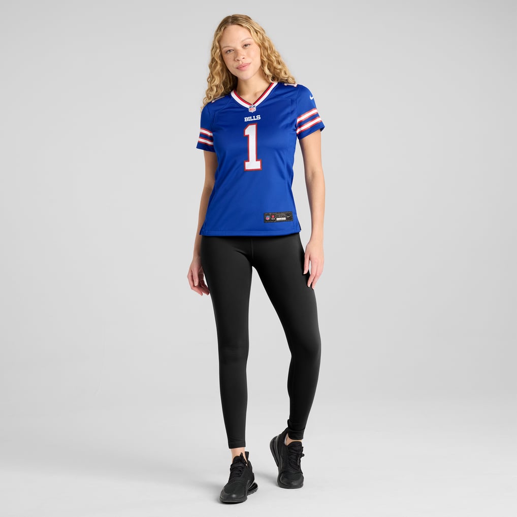 Women's Buffalo Bills Number 1 Bride Nike Royal Game Jersey - Image 5
