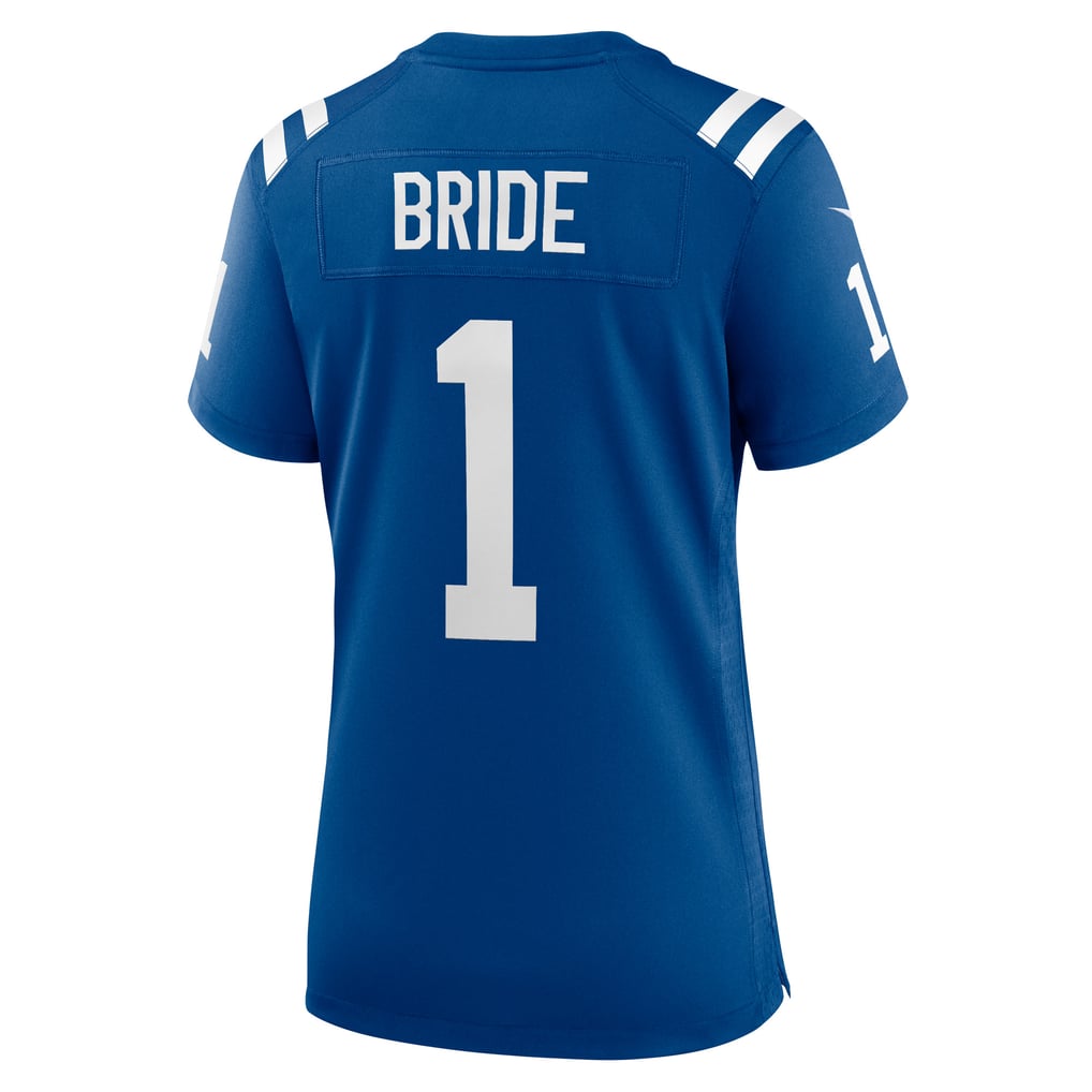 Women's Indianapolis Colts Number 1 Bride Nike Royal Game Jersey - Image 4
