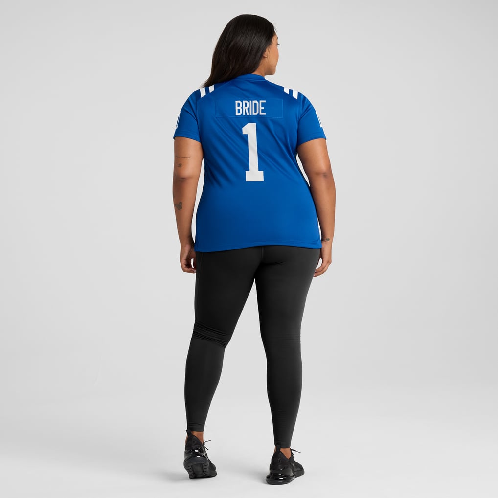 Women's Indianapolis Colts Number 1 Bride Nike Royal Game Jersey - Image 8