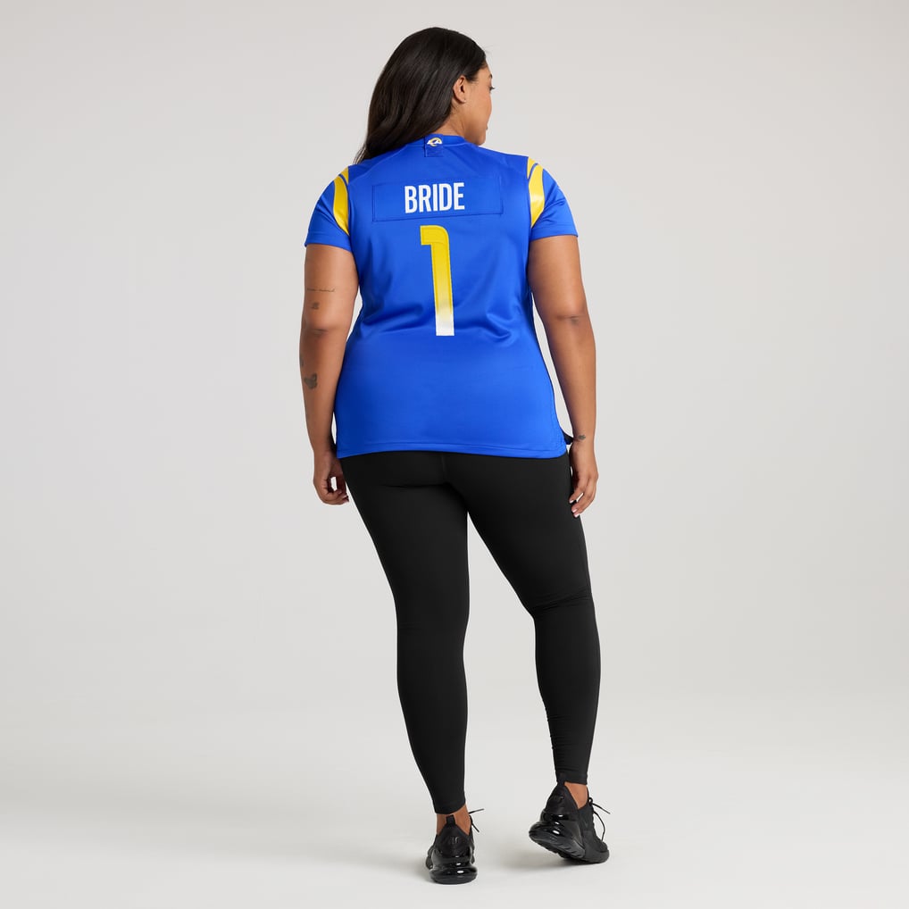 Women's Los Angeles Rams Number 1 Bride Nike Royal Game Jersey - Image 8