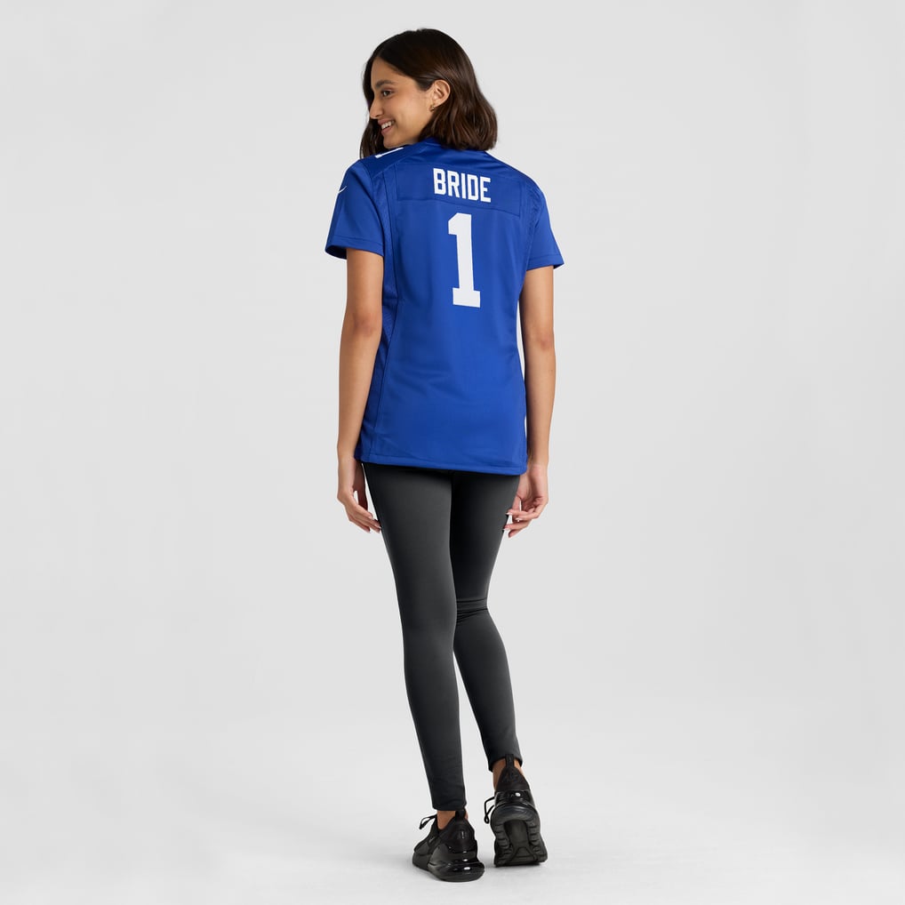 Women's New York Giants Number 1 Bride Nike Royal Game Jersey - Image 6