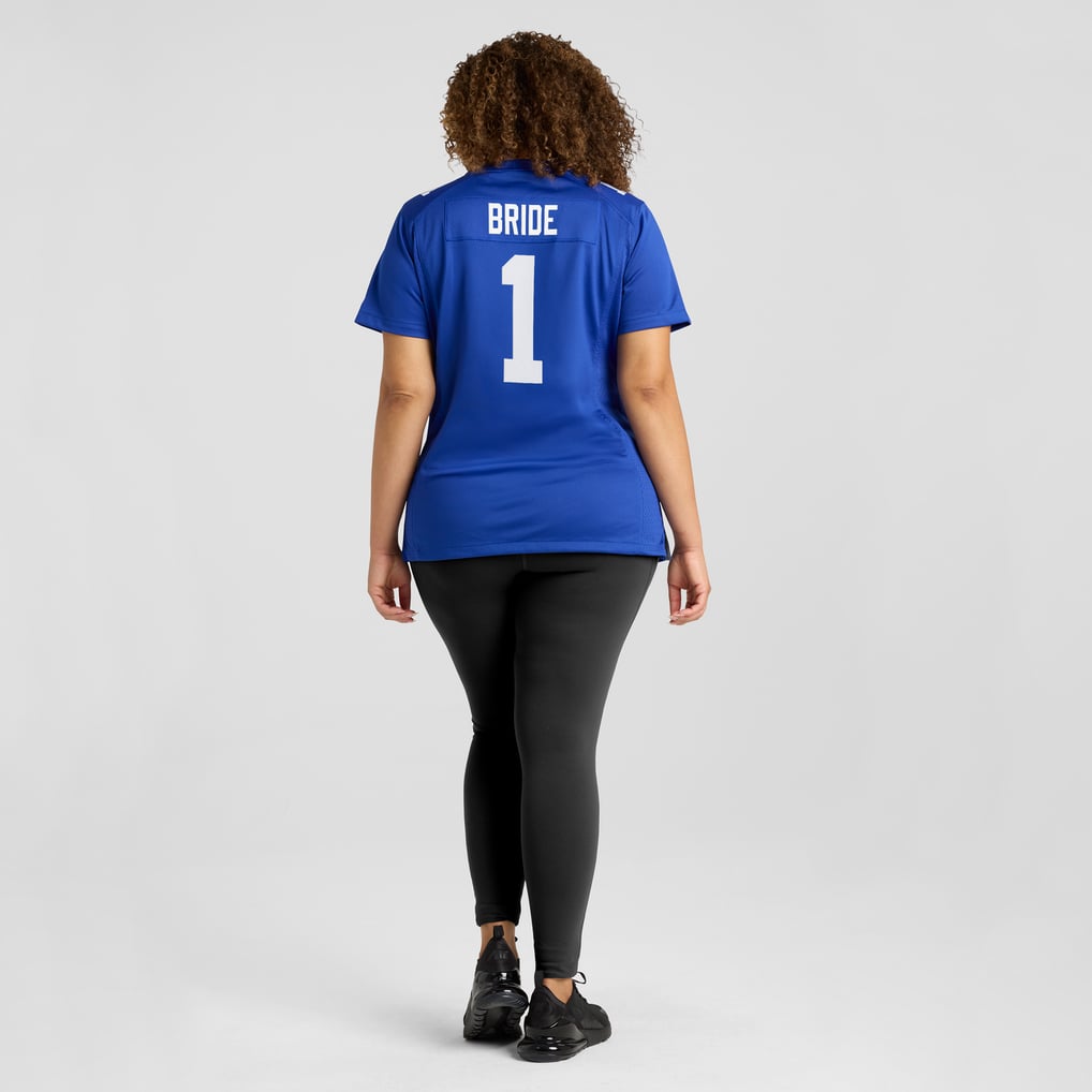 Women's New York Giants Number 1 Bride Nike Royal Game Jersey - Image 8
