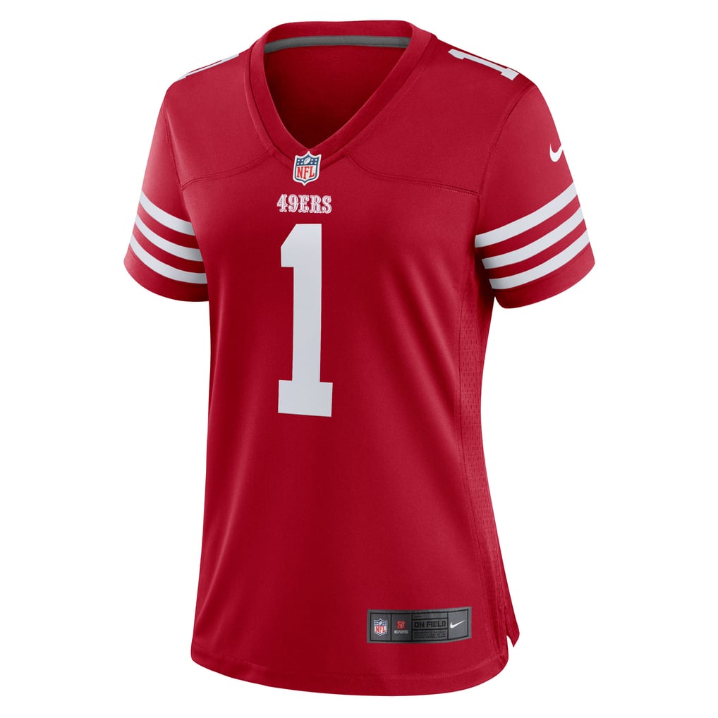 Women's San Francisco 49ers Number 1 Bride Nike Scarlet Game Jersey - Image 3