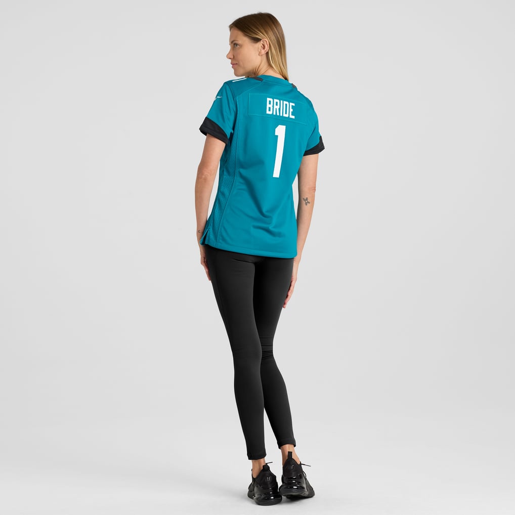 Women's Jacksonville Jaguars Number 1 Bride Nike Teal Game Jersey - Image 6