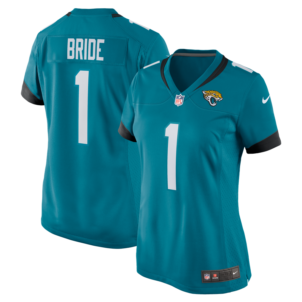 Women's Jacksonville Jaguars Number 1 Bride Nike Teal Game Jersey - Image 1