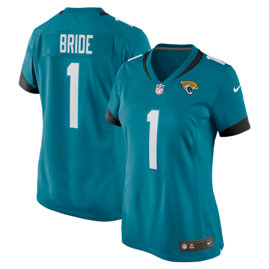 Women's Jacksonville Jaguars Number 1 Bride Nike Teal Game Jersey - Image 1