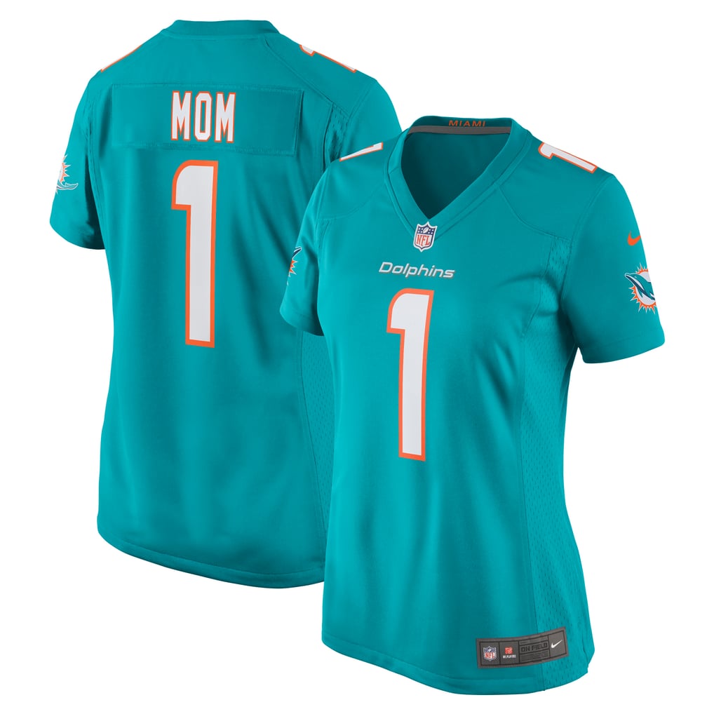Women's Miami Dolphins Number 1 Mom Nike Aqua Game Jersey - Image 2