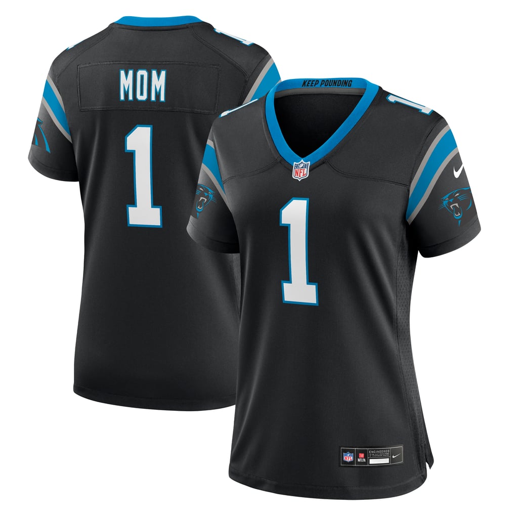 Women's Carolina Panthers Number 1 Mom Nike Black Game Jersey - Image 2