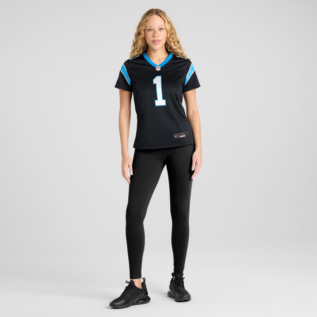 Women's Carolina Panthers Number 1 Mom Nike Black Game Jersey - Image 5