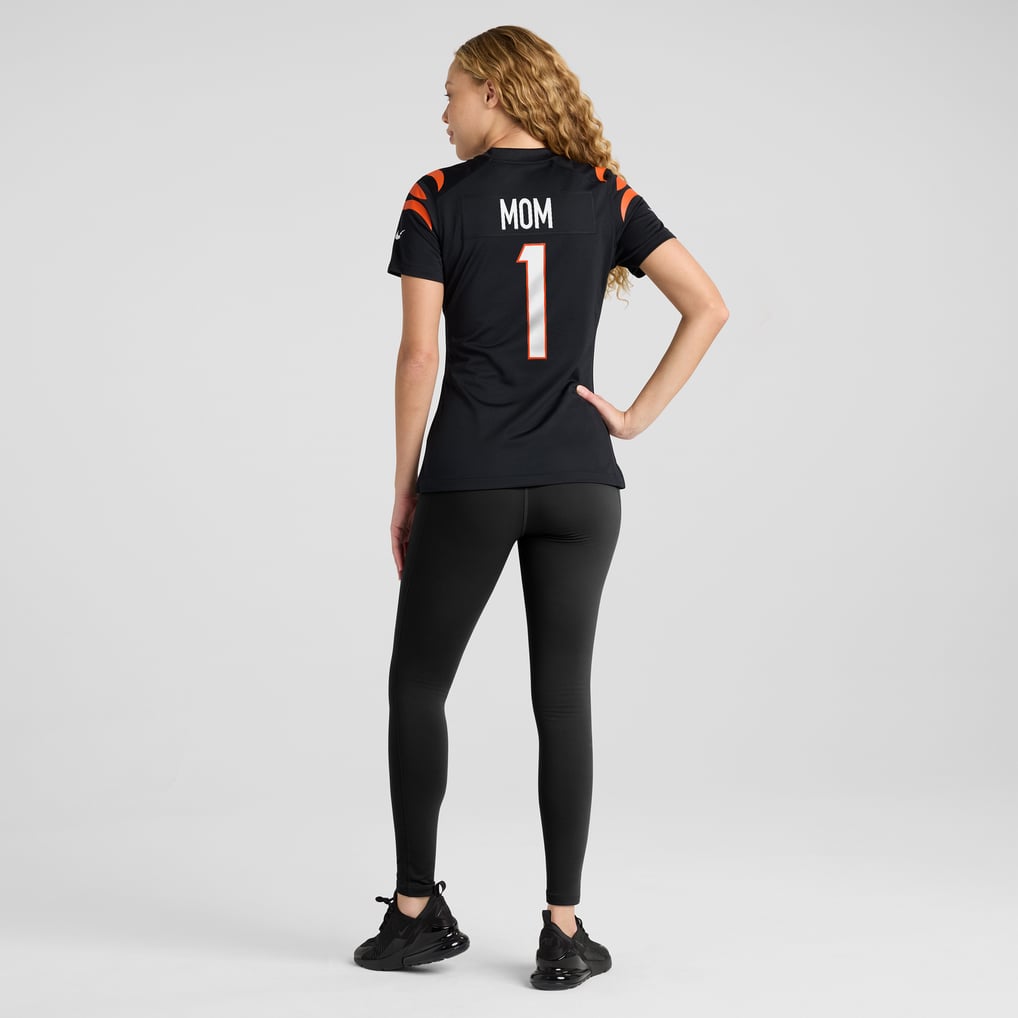 Women's Cincinnati Bengals Number 1 Mom Nike Black Game Jersey - Image 6