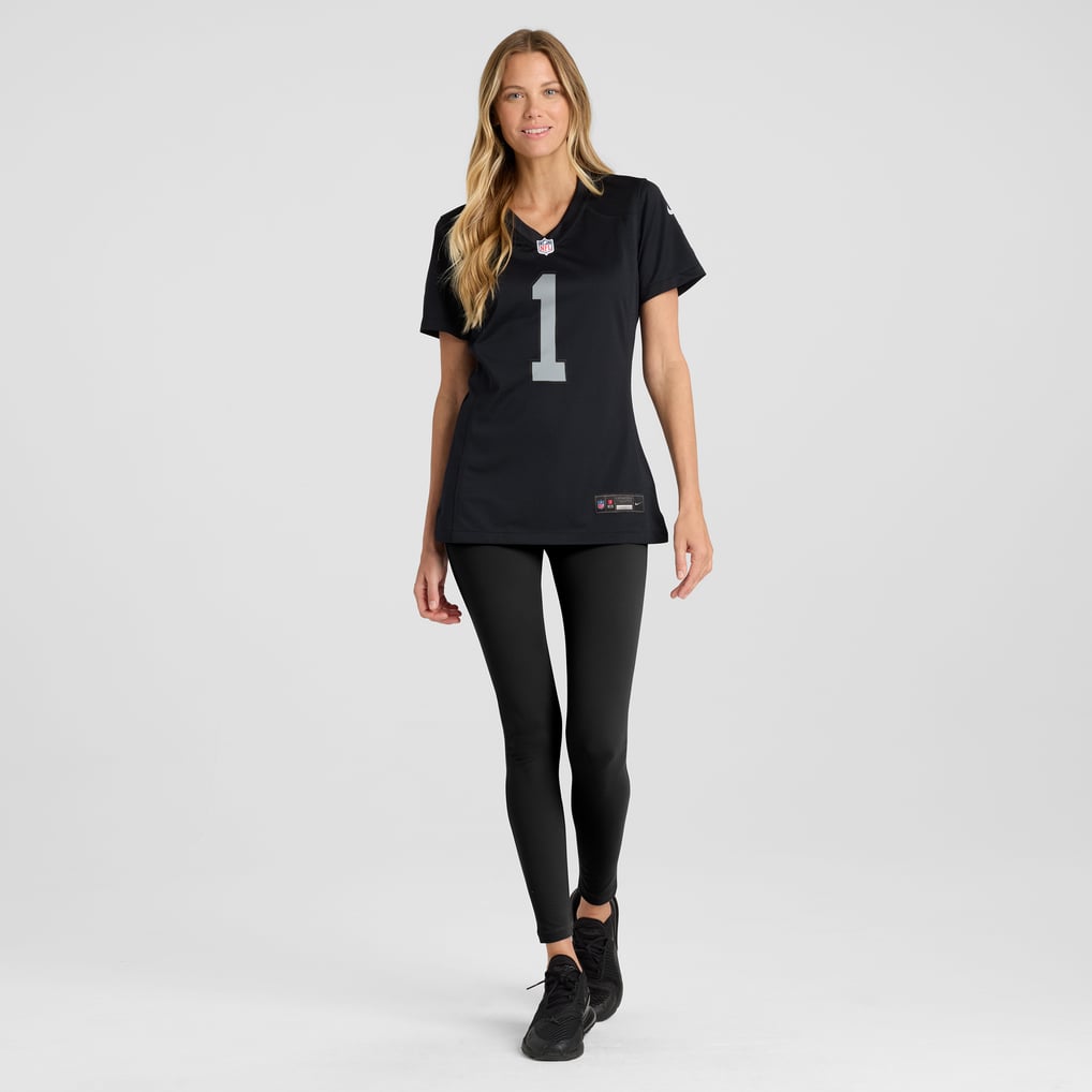 Women's Las Vegas Raiders Number 1 Mom Nike Black Game Jersey - Image 5