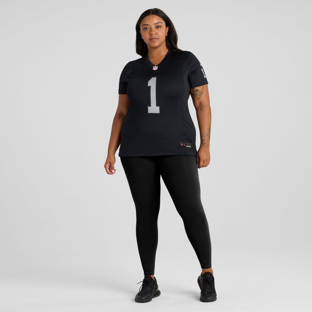Women's Las Vegas Raiders Number 1 Mom Nike Black Game Jersey - Image 7
