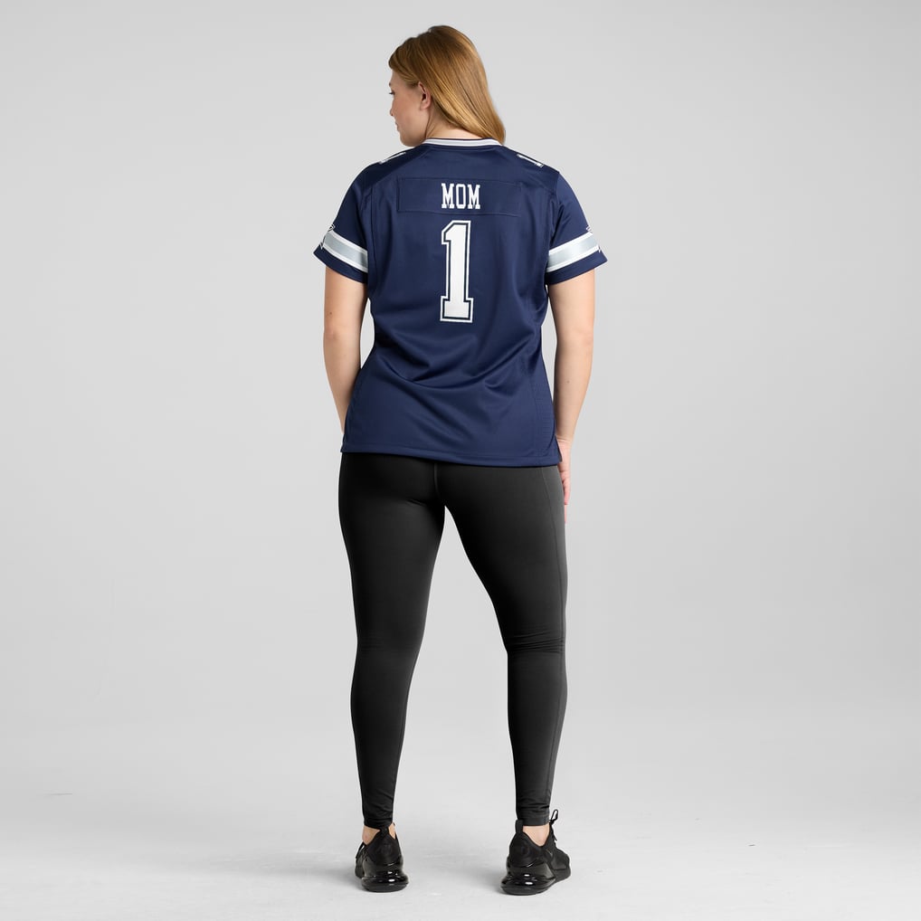 Women's Dallas Cowboys Number 1 Mom Nike Navy Game Jersey - Image 8