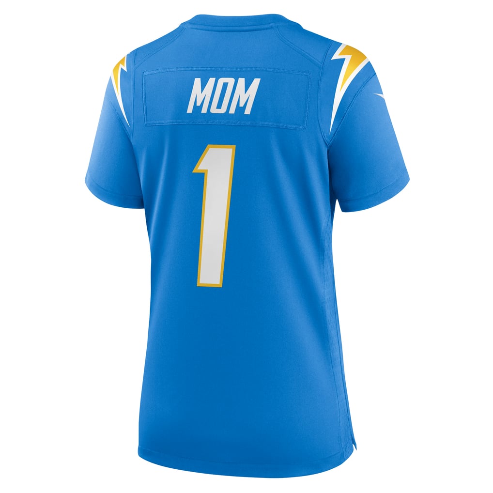 Women's Los Angeles Chargers Number 1 Mom Nike Powder Blue Game Jersey - Image 4