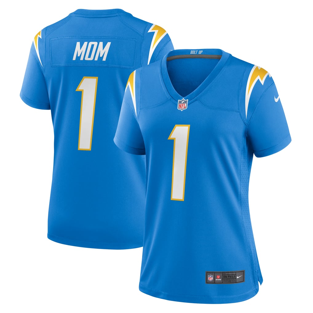 Women's Los Angeles Chargers Number 1 Mom Nike Powder Blue Game Jersey - Image 1