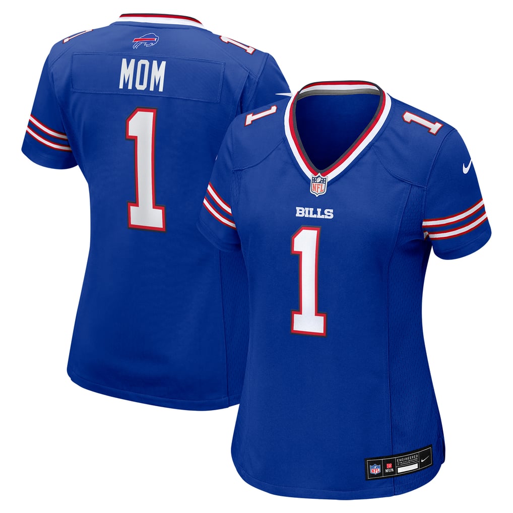 Women's Buffalo Bills Number 1 Mom Nike Royal Game Jersey - Image 1