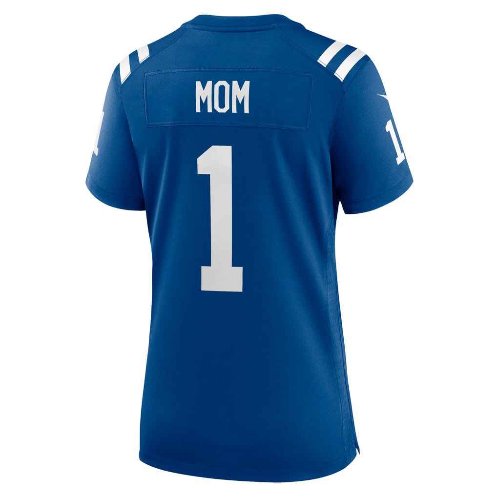 Women's Indianapolis Colts Number 1 Mom Nike Royal Game Jersey - Image 4