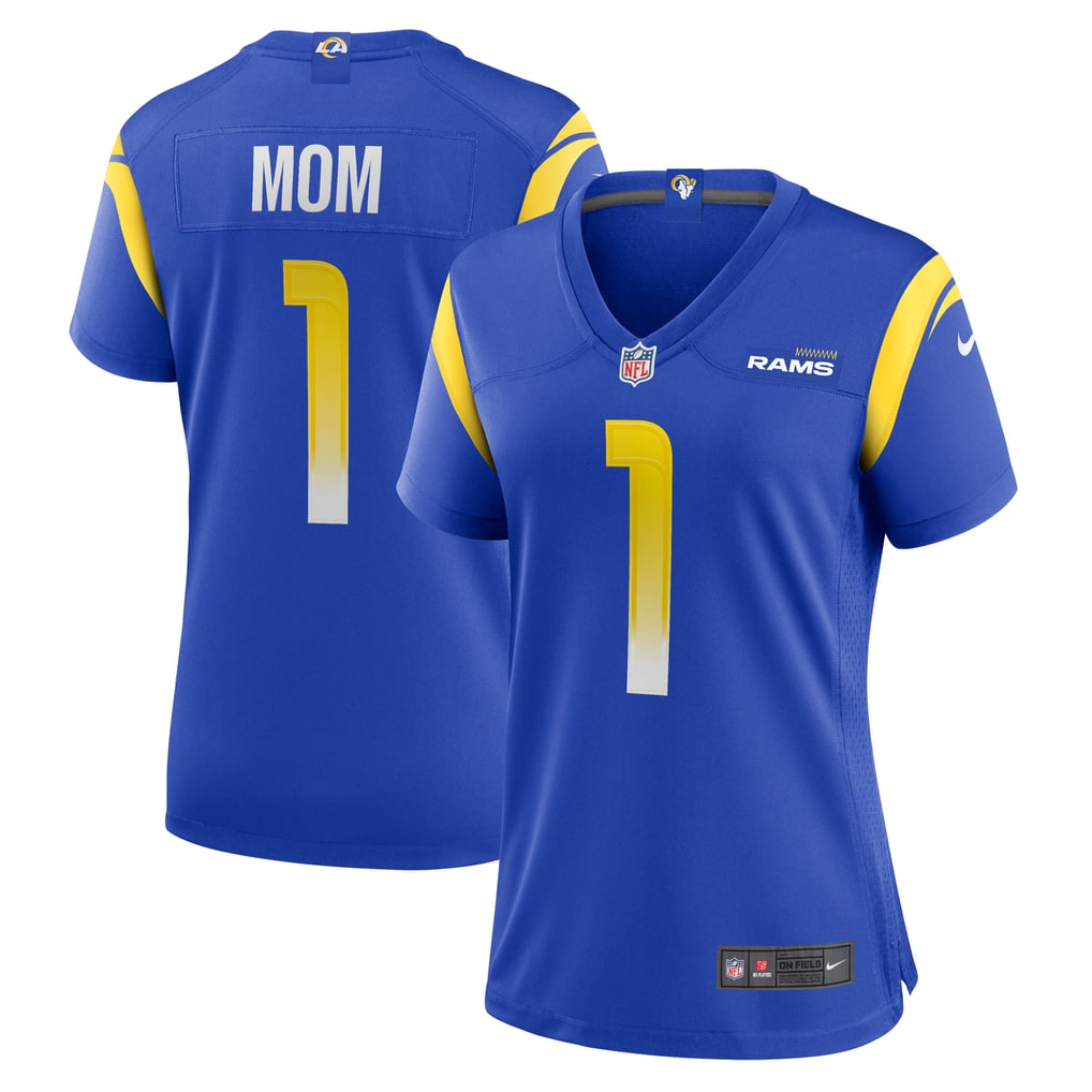 Women's Los Angeles Rams Number 1 Mom Nike Royal Game Jersey - Image 2