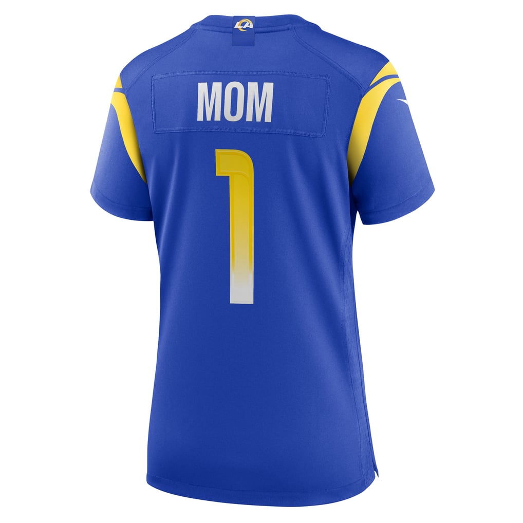 Women's Los Angeles Rams Number 1 Mom Nike Royal Game Jersey - Image 4