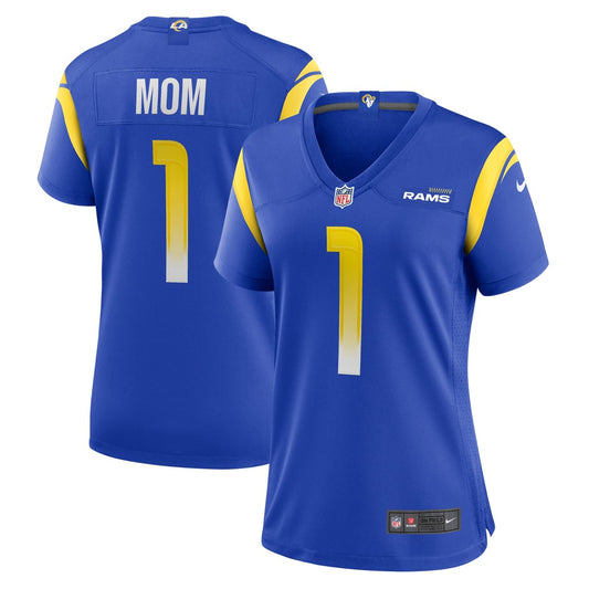 Women's Los Angeles Rams Number 1 Mom Nike Royal Game Jersey - Image 1