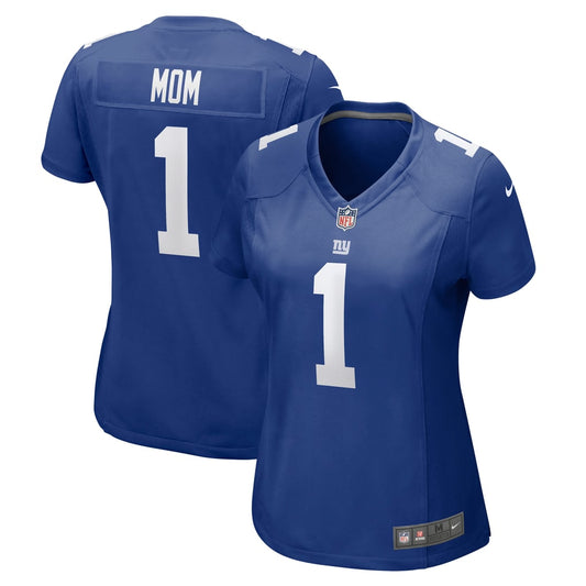 Women's New York Giants Number 1 Mom Nike Royal Game Jersey - Image 1