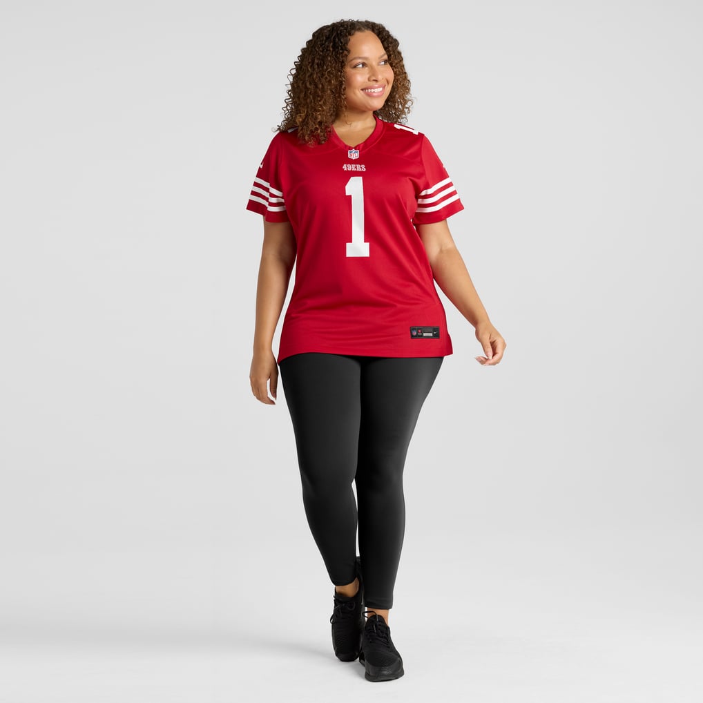 Women's San Francisco 49ers Number 1 Mom Nike Scarlet Game Jersey - Image 7