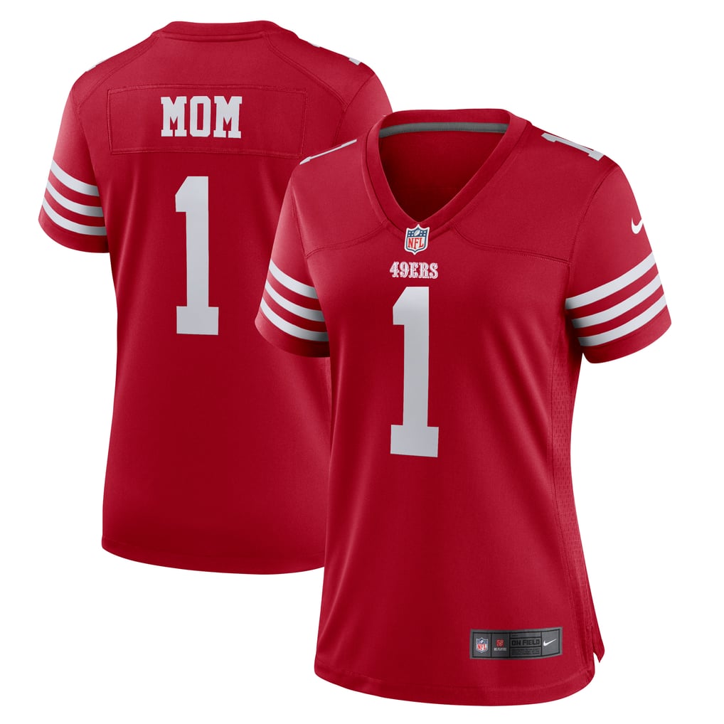 Women's San Francisco 49ers Number 1 Mom Nike Scarlet Game Jersey - Image 1