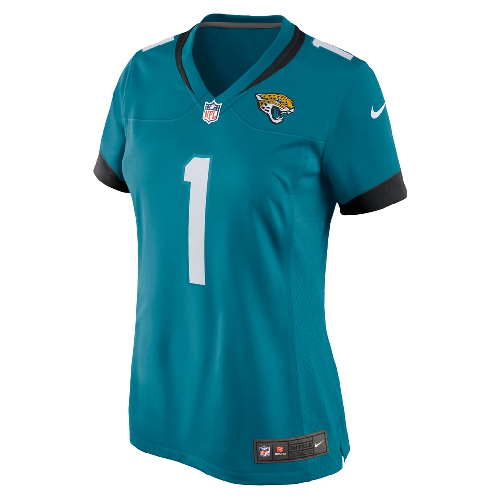 Women's Jacksonville Jaguars Number 1 Mom Nike Teal Game Jersey - Image 3