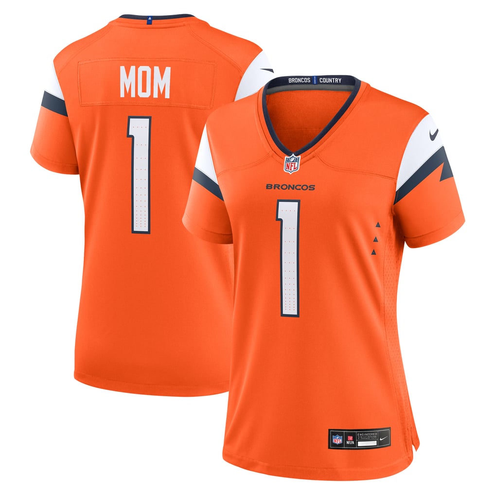 Women's Denver Broncos  Nike Orange #1 Mom Game Jersey - Image 1