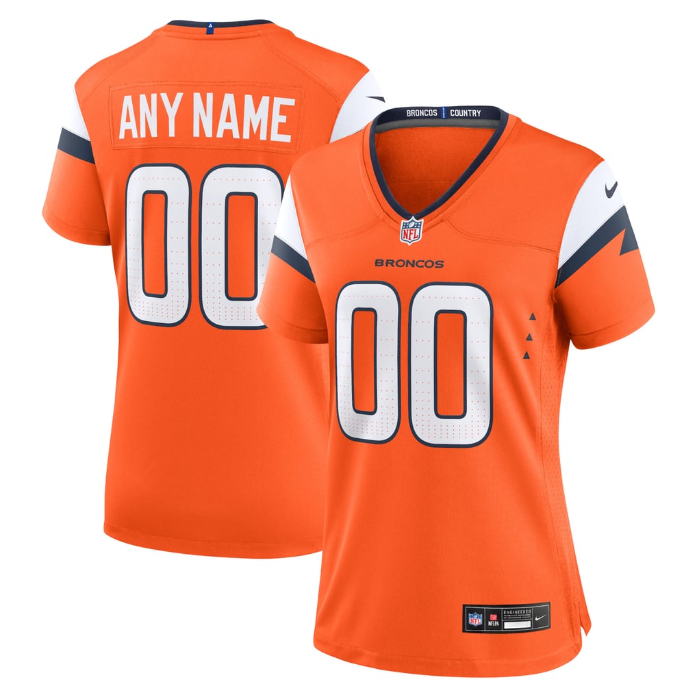 Women's Denver Broncos Nike Orange Team Custom Game Jersey - Image 2