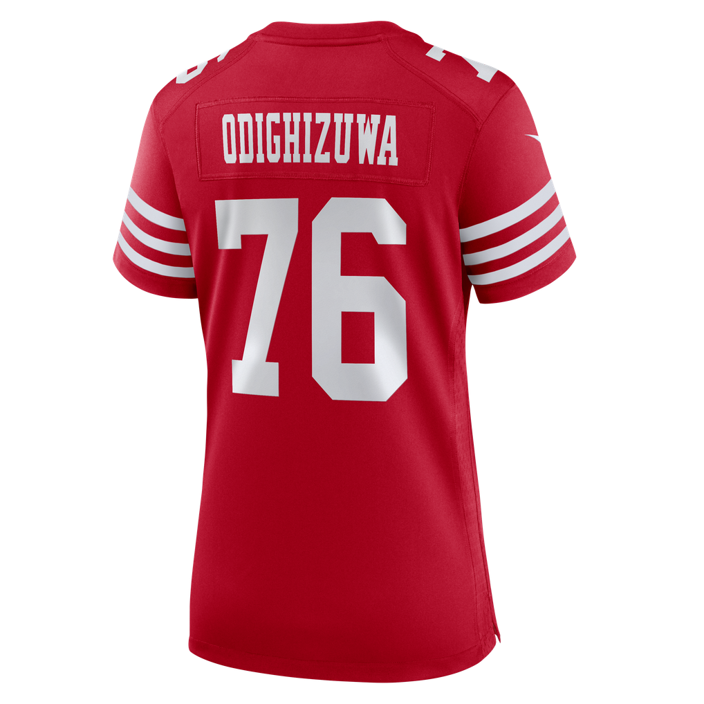 Women's San Francisco 49ers Osa Odighizuwa Nike  Scarlet Team Game Jersey - Image 4