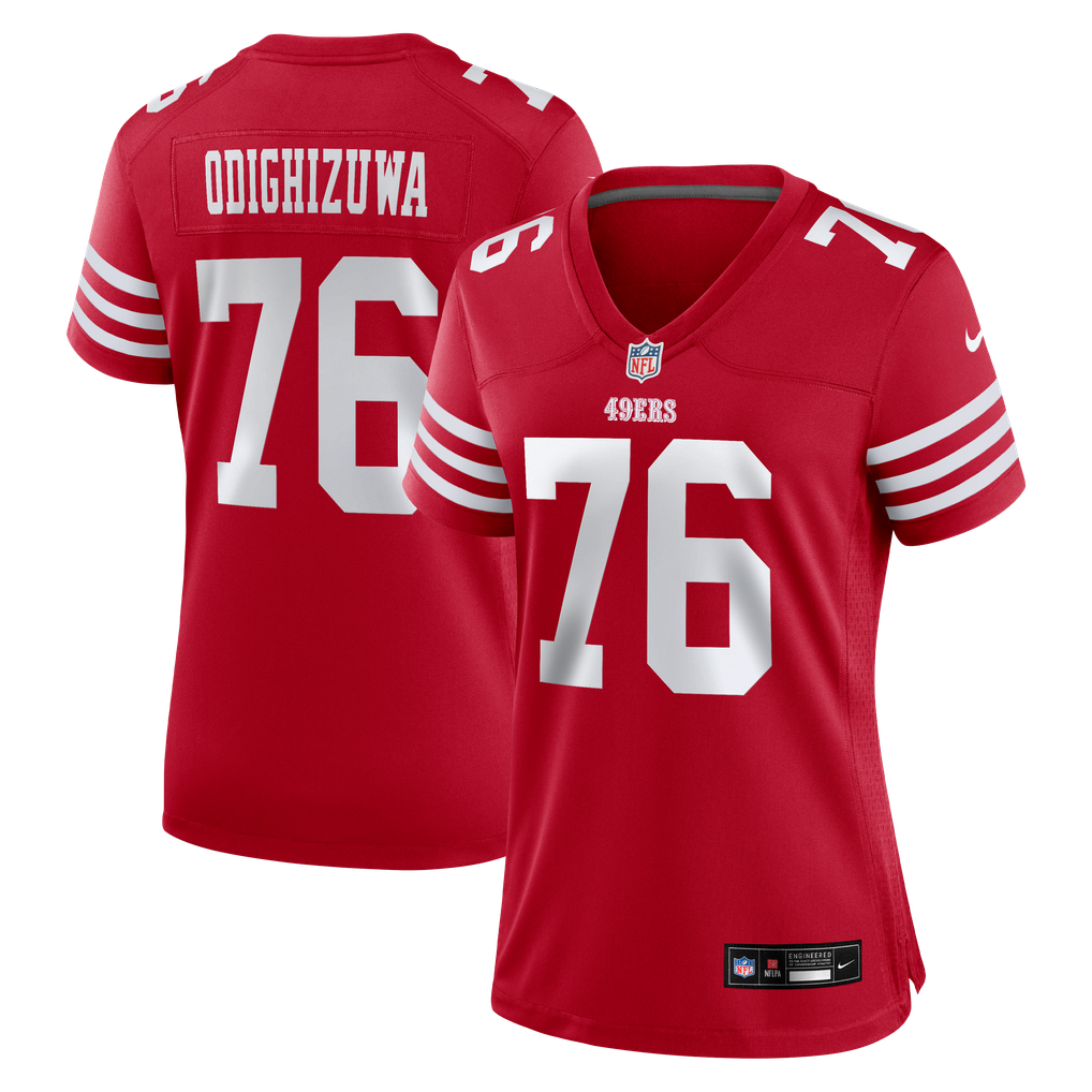 Women's San Francisco 49ers Osa Odighizuwa Nike  Scarlet Team Game Jersey - Image 1