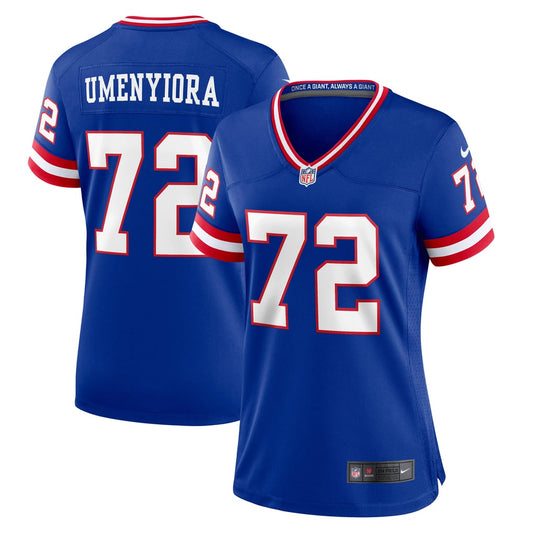 Women's New York Giants Osi Umenyiora Nike Royal Classic Retired Player Game Jersey - Image 1