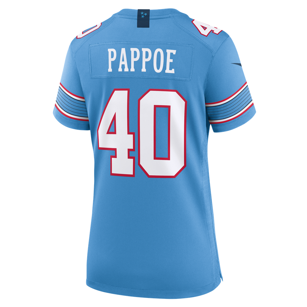 Women's Tennessee Titans Owen Pappoe Nike Light Blue Team Game Jersey - Image 4
