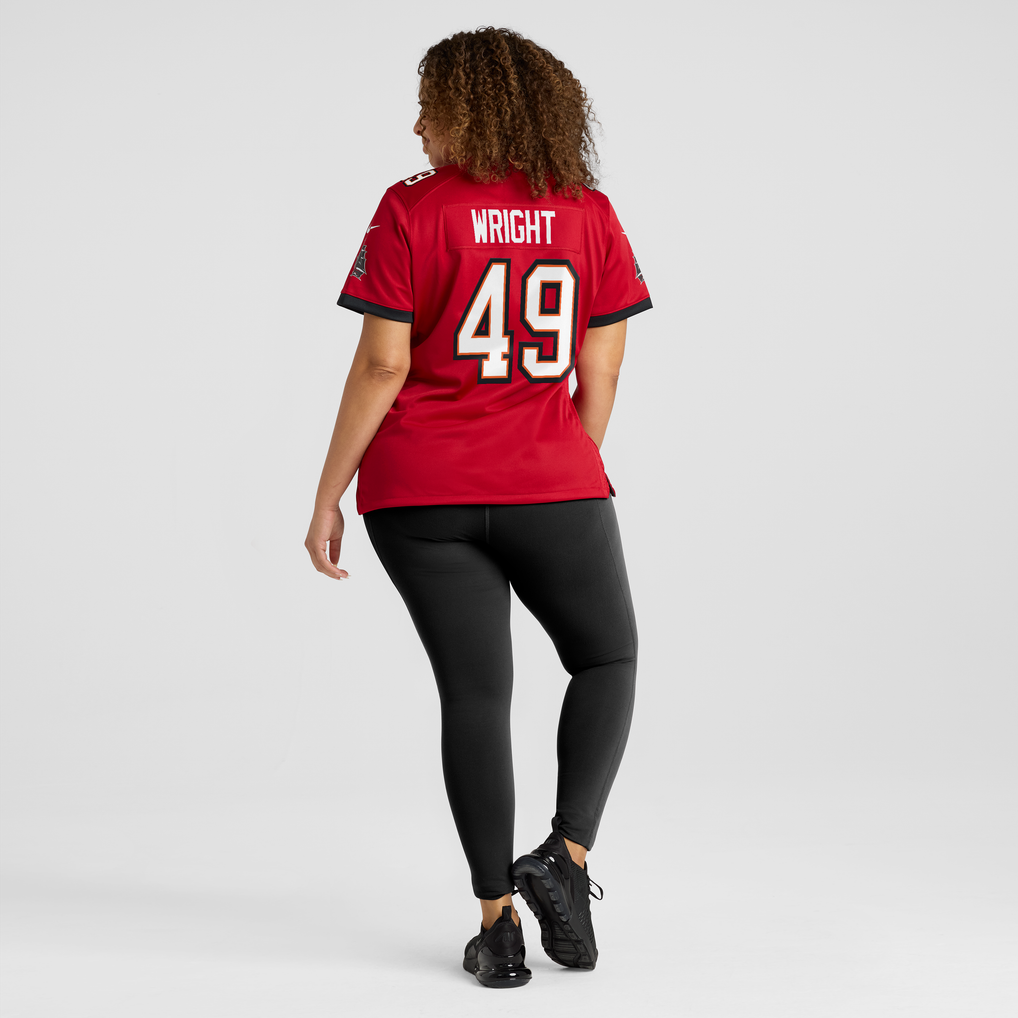 Women's Tampa Bay Buccaneers Owen Wright Nike  Red Team  Game Jersey - Image 8