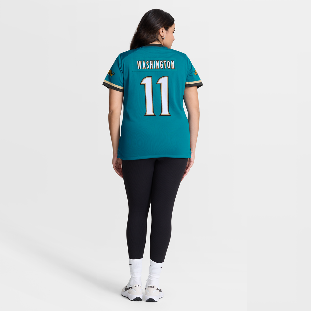Women's Jacksonville Jaguars Parker Washington Nike Teal Alternate Prowler Throwback Game Jersey - Image 6