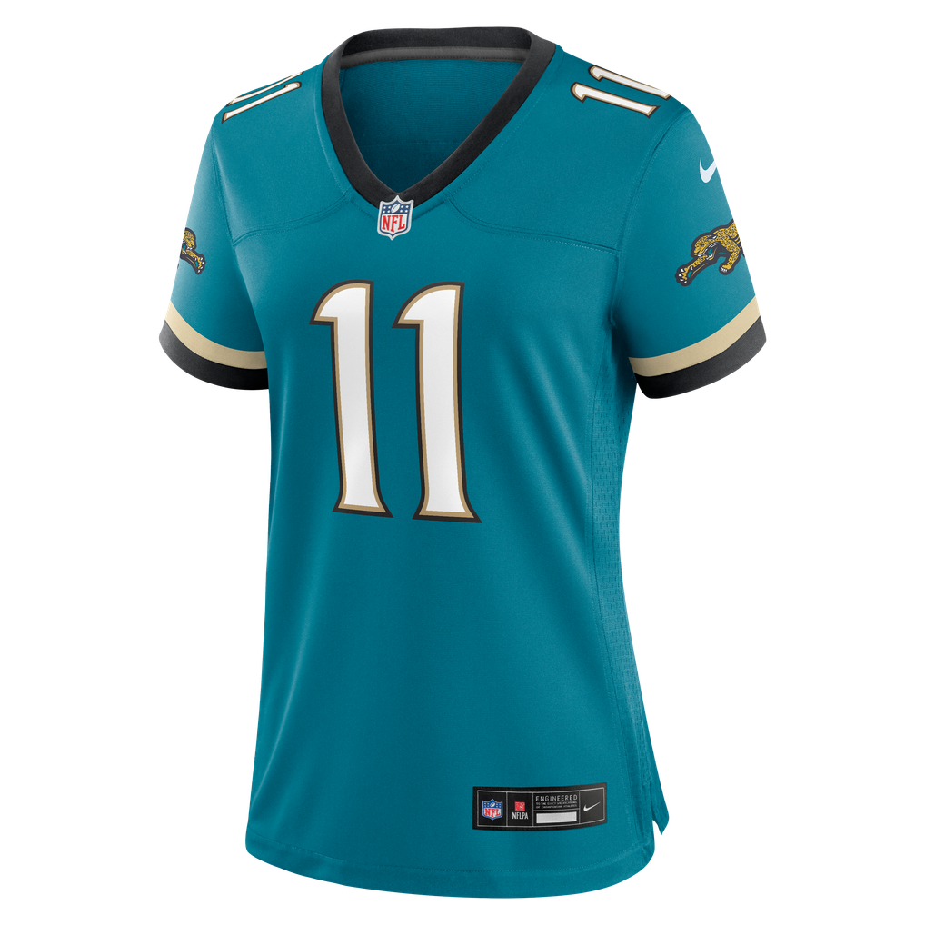 Women's Jacksonville Jaguars Parker Washington Nike Teal Alternate Prowler Throwback Game Jersey - Image 7