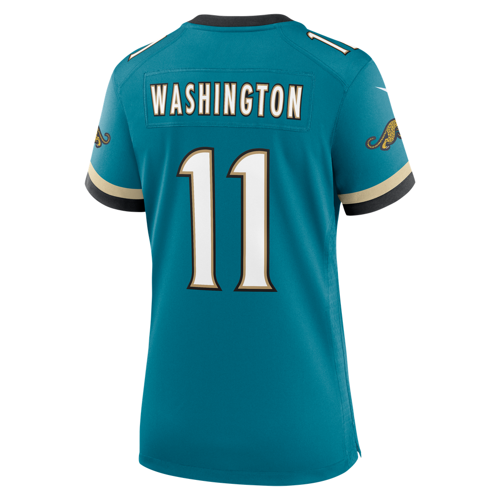 Women's Jacksonville Jaguars Parker Washington Nike Teal Alternate Prowler Throwback Game Jersey - Image 8