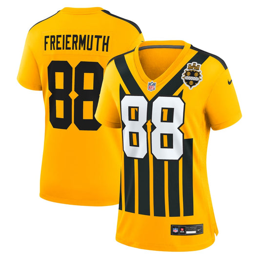 Women's Pittsburgh Steelers Pat Freiermuth Nike Gold Alternate 1933 Throwback Game Jersey - Image 1