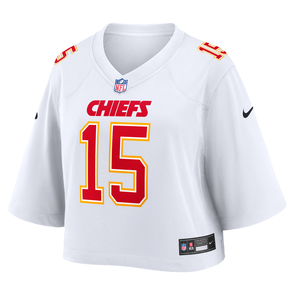 Women's Kansas City Chiefs Patrick Mahomes Nike White Cropped Fashion Game Jersey - Image 3