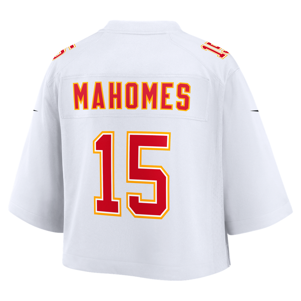 Women's Kansas City Chiefs Patrick Mahomes Nike White Cropped Fashion Game Jersey - Image 4