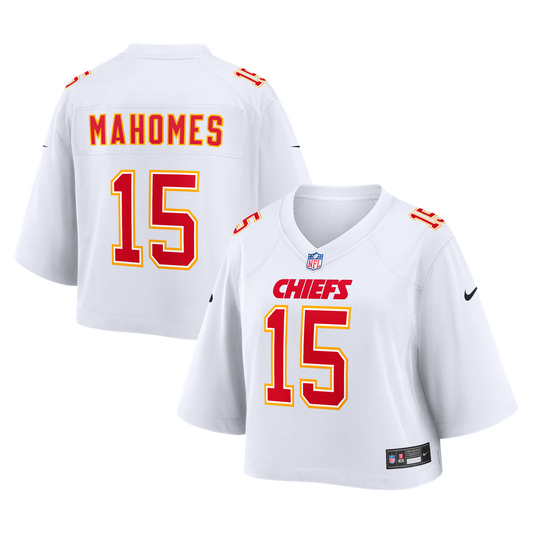 Women's Kansas City Chiefs Patrick Mahomes Nike White Cropped Fashion Game Jersey - Image 1