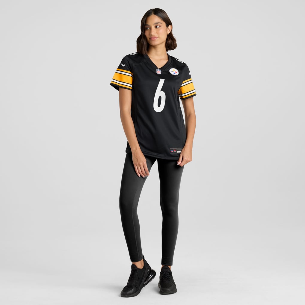 Women's Pittsburgh Steelers Patrick Queen Nike Black Game Player Jersey - Image 5