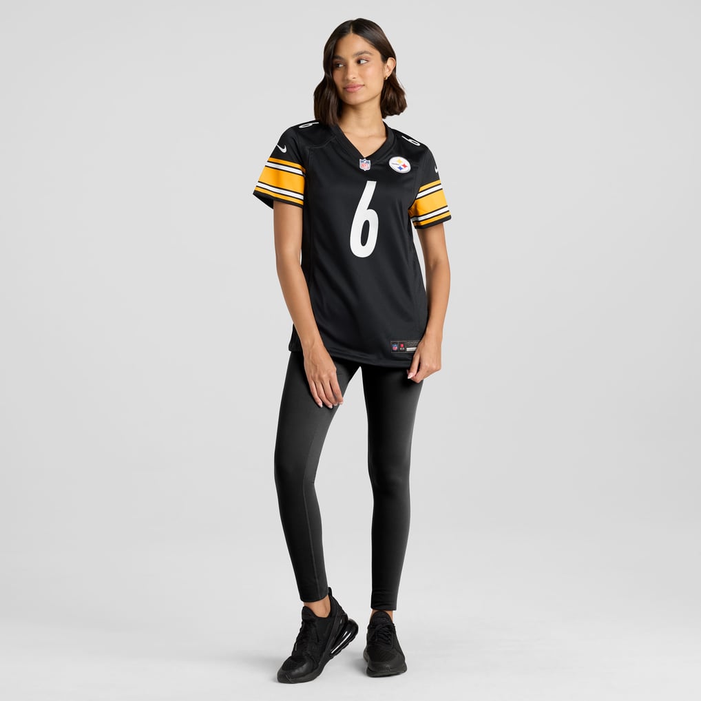 Women's Pittsburgh Steelers Patrick Queen Nike  Black Team Game Jersey - Image 5