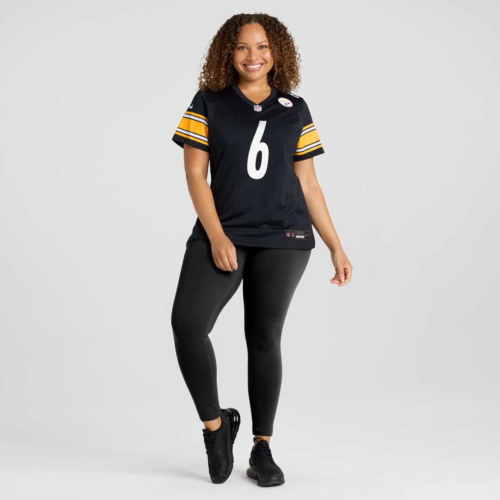 Women's Pittsburgh Steelers Patrick Queen Nike  Black Team Game Jersey - Image 7